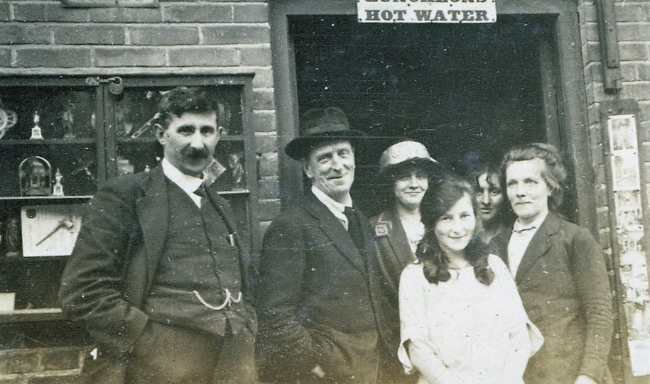 Tom Hayden at shop in New Road 1920