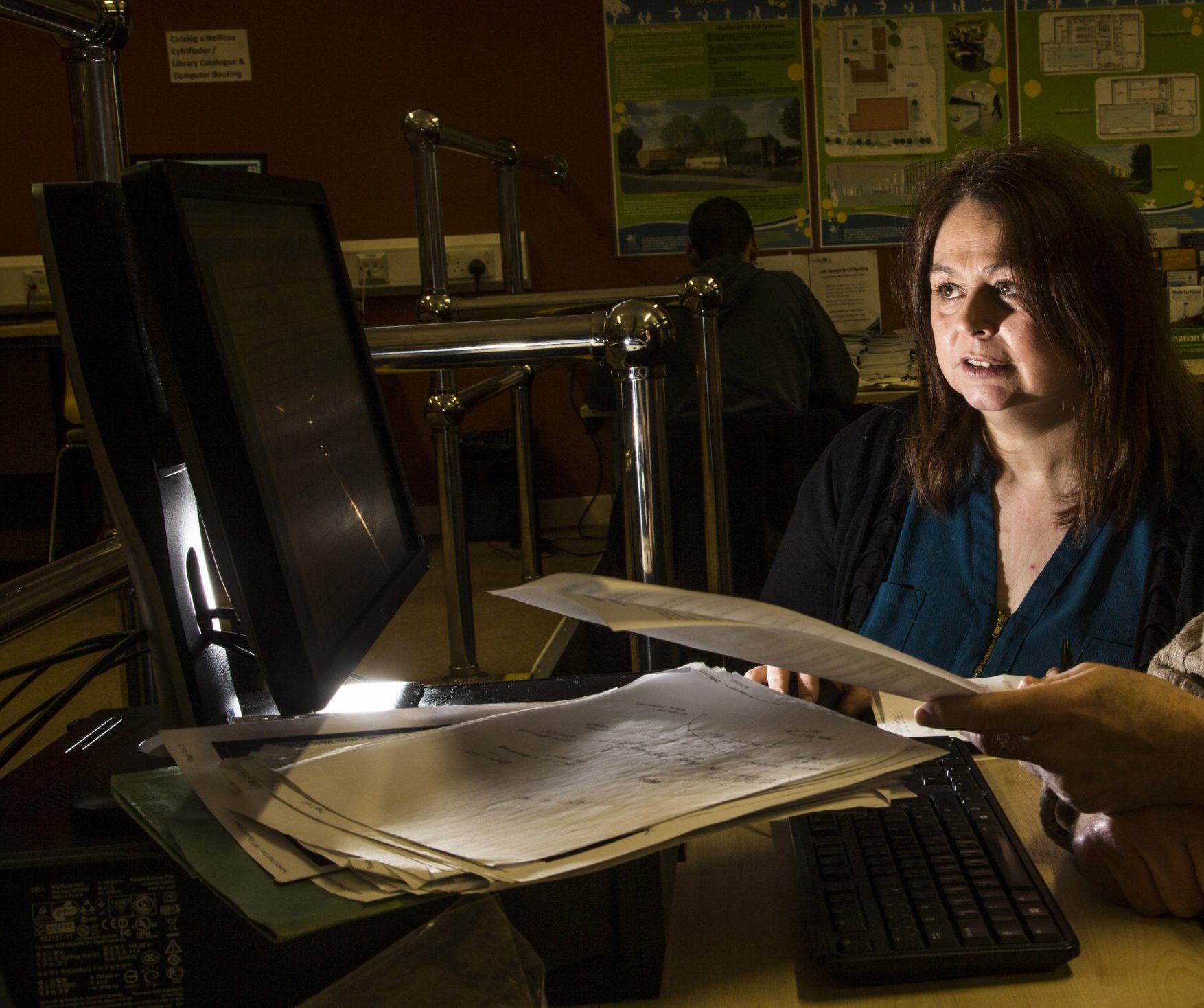 Library user receiving