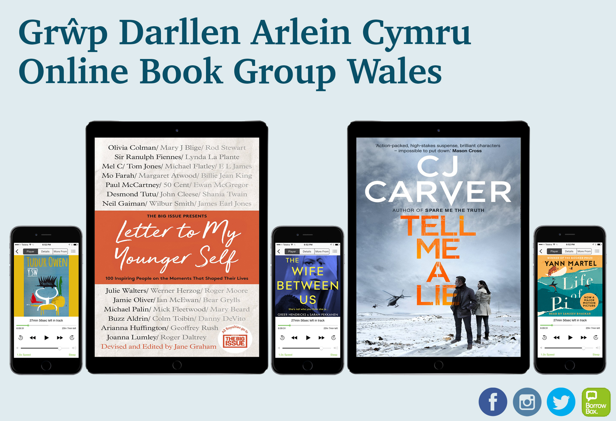 Reading choices for Online Book Group Wales